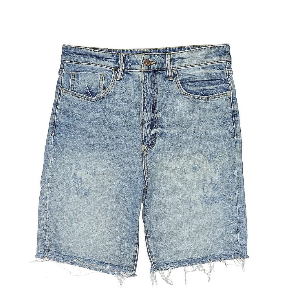 Anthropologie Blue Jean Shorts with Distressed Look
